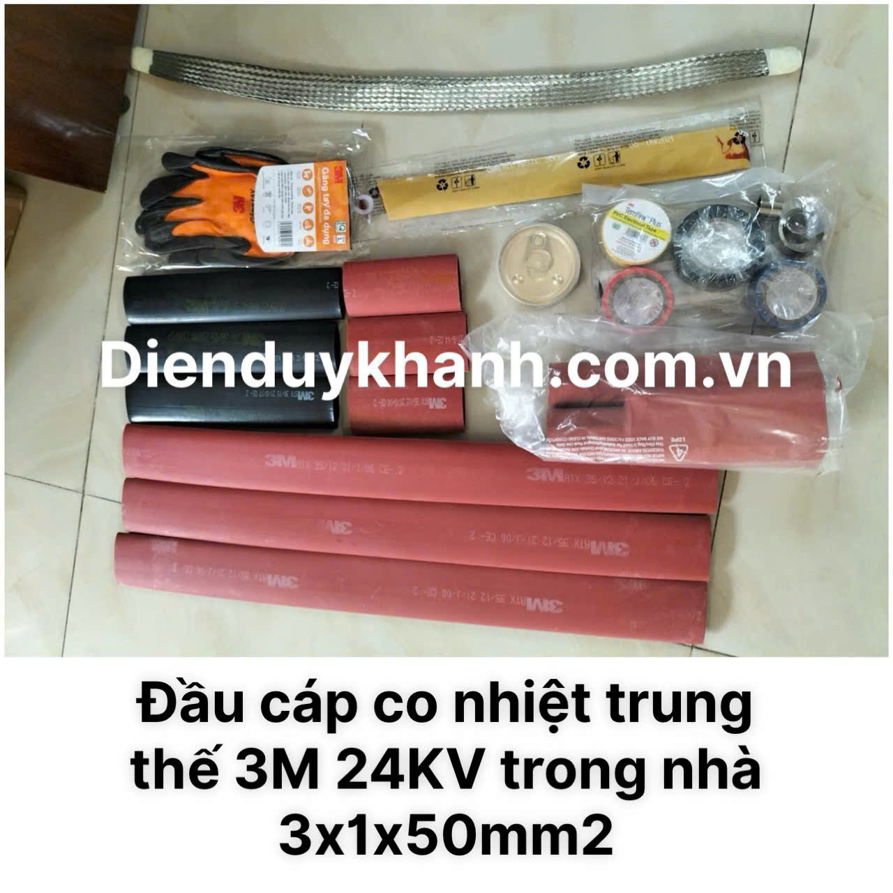 Đầu Cáp Co Nhiệt Trung Thế Trong Nhà 24KV ID 1C (J)4S-50(3x1x50mm2) MHI